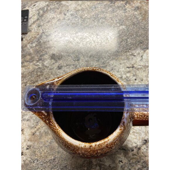 Vintage Kathy Kale USA Brown Drip Glaze Ceramic Pitcher Jug 7in Tall - Picture 7 of 8